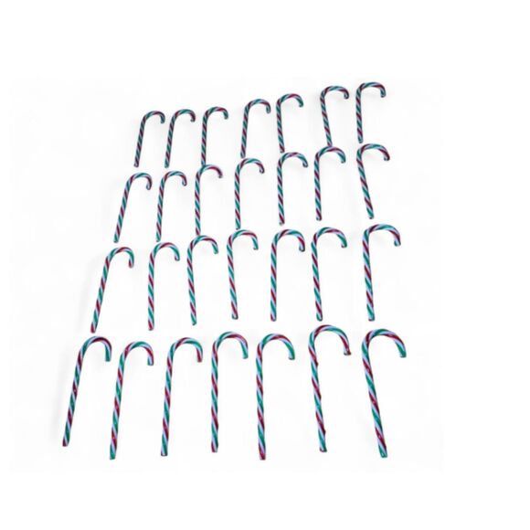 Other - Red White & Green Plastic Candy Cane Christmas Ornaments Lot Of 28